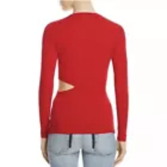 Elizabeth and James Womens Kelton Red Cut-Out Sweater Medium Long Sleeve - Picture 4 of 10